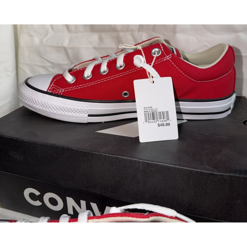 New Converse All Star Kids Red CTAS Street Slip Size 6 A17177F - Picture 2 of 5